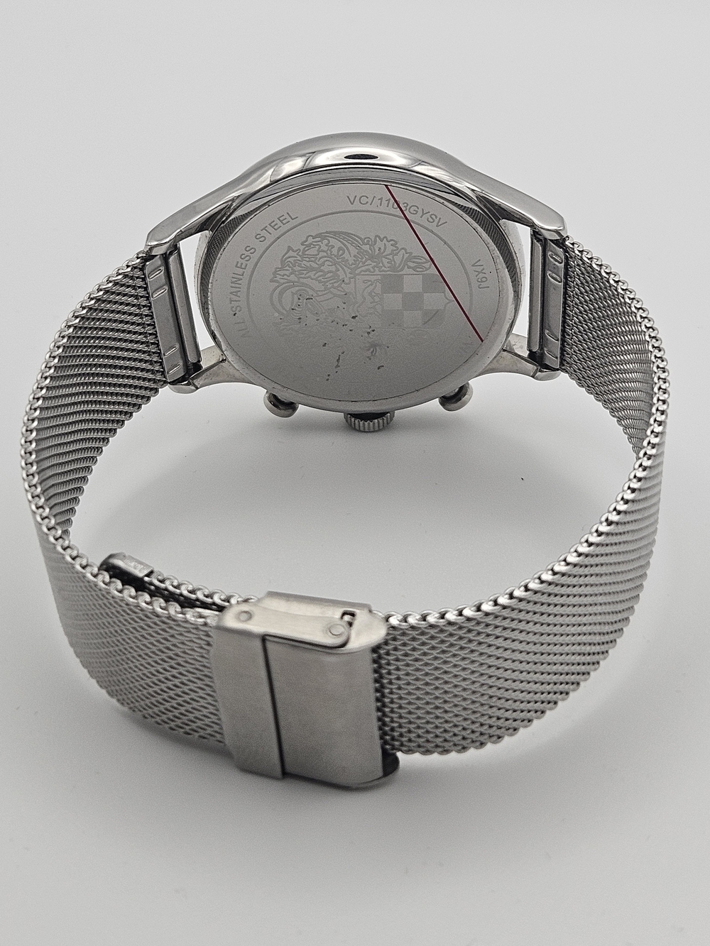 Vince Camuto Men's Silver Mesh Chronograph Watch - Blue Accents - Picture 4 of 6